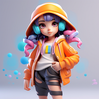 A Cool AI Character character design free graphic illustration