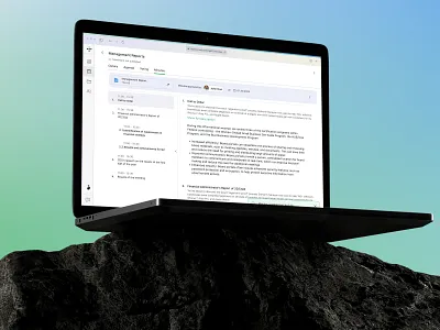 Meeting Notes Web-app 3d app concept design figma product shot ui ux web