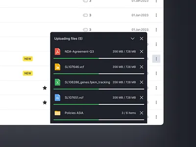 Files upload UI app clear concept design figma minimal ui web