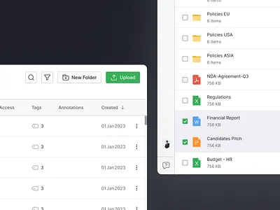 File management system - UI details app clear concept design figma minimal ui ux