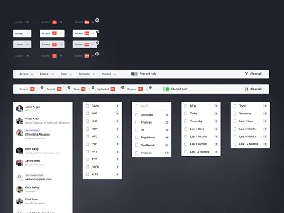 Filtering & Sorting - UI components app clear component concept design figma minimal ui ux