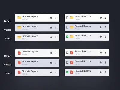 Mobile file cards - UI Components app clear component concept design figma list minimal ui ux