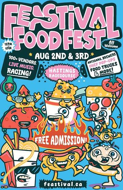 FEASTIVAL - Food Fest 2024 adobeillustrator amcguiredesigns british columbia characterdesign design foodfestival freelance graphic design illustration illustrator poster posterdesign vector