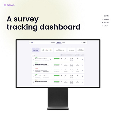 Survey Tracking Dashboard admin dashboard dashboard ui ui design ux web application web design website