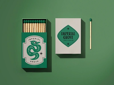 Imperial Grove Matchbook Design brand mascot branding brandkit graphic design hotel illustration mascot matchbook retro retro branding vintage brand