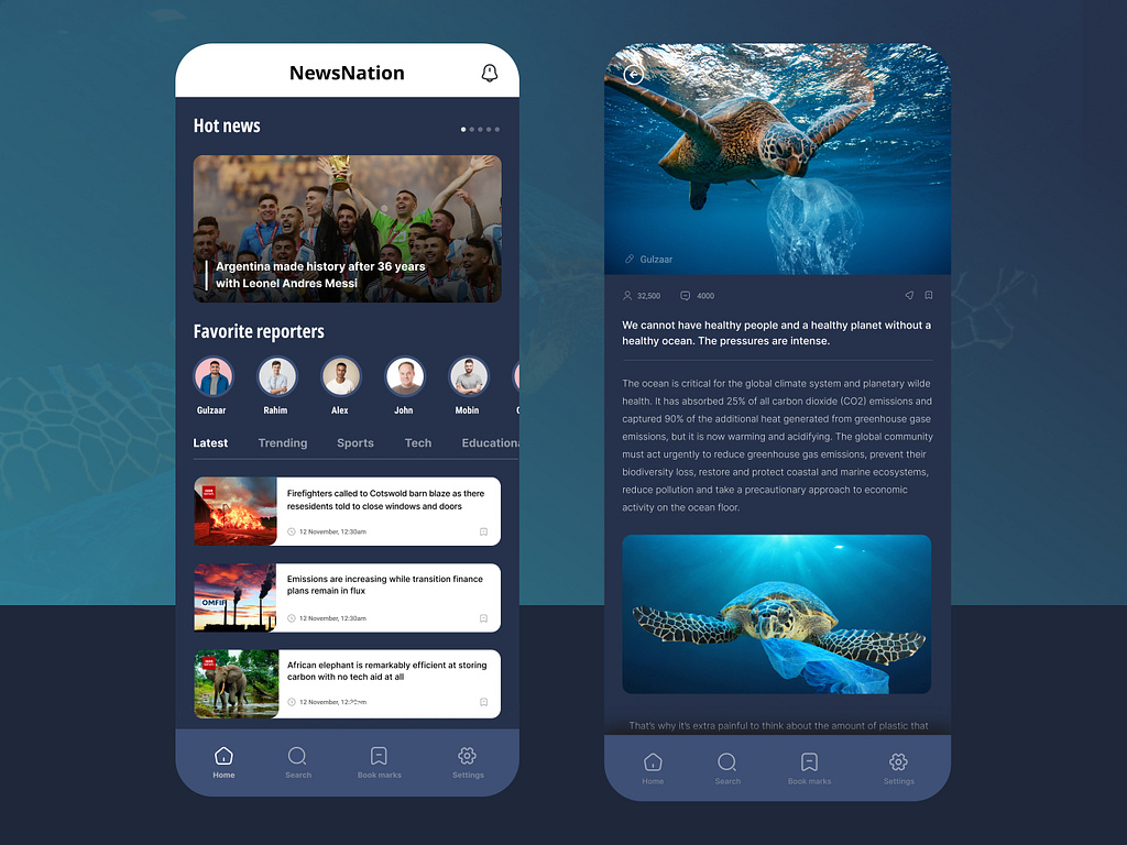 News app ui design by Ramimur Rahman on Dribbble