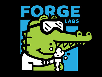 Forge Labs // Science Gator character design forge labs fun gator illustration merch merch design merch designer science shirt design t shirt design vector youtube
