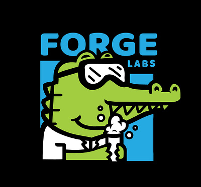 Forge Labs // Science Gator character design forge labs fun gator illustration merch merch design merch designer science shirt design t shirt design vector youtube
