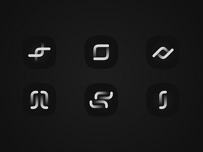 Gradient grey - Abstract icons - experiment | Pixel X black background design graphic design gradient icon grey icons icons ui
