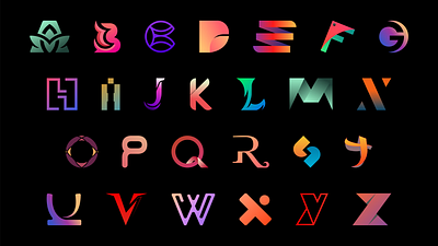 Logofolio- the alphabet 👀 branding design flat graphic design illustration logo minimal typography ui vector