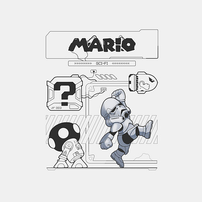 Mario Sci-Fi art artwork character character design digital art digital painting illustration