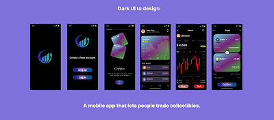 Mobile App Dark UI Design animation app branding design graphic design illustration logo motion graphics typography ui ux vector