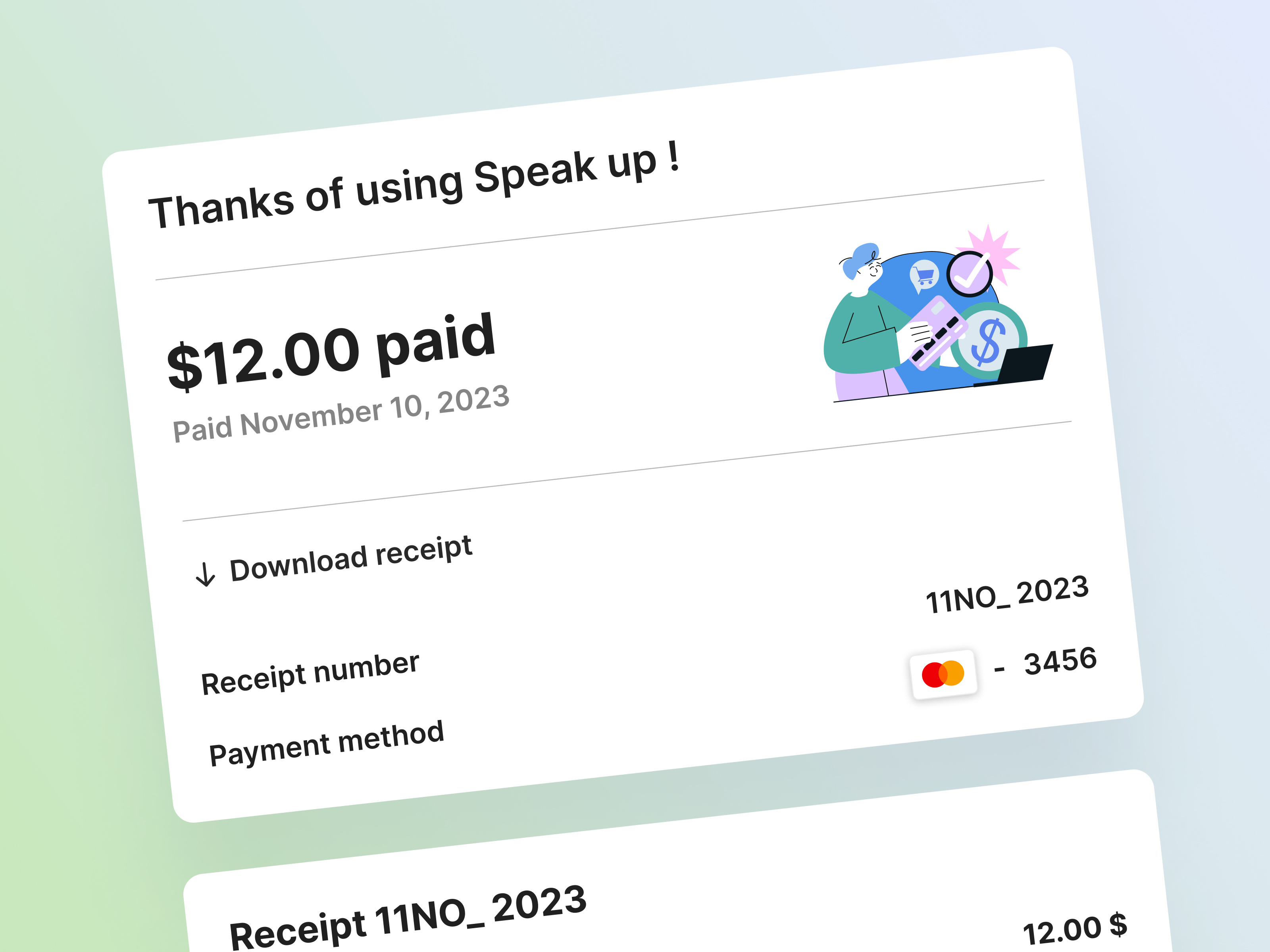 Email receipt concept dailyui email graphic illustration information receipt ui userinterface