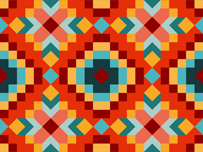 Bright seamless pixel pattern in Mexican style background fabric geometric mayan mexican ornament pattern rhombus square textile triangle