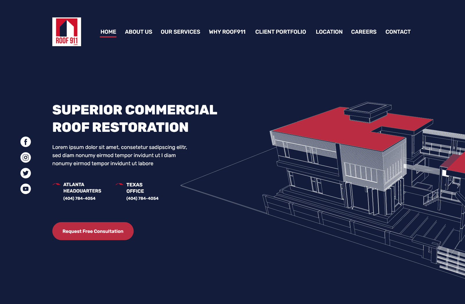Roof 911 commercial figma redesign roof roofwebsite ui ux website