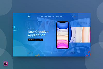 Landing Page Template - Adobe XD 3d animation branding graphic design hero header landing landing page logo motion graphics page template ui