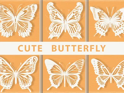 Kraft Cute Butterfly Collection pattern