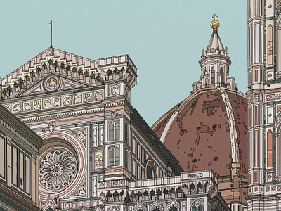 Florence architecture art digital florence illustration italy painting