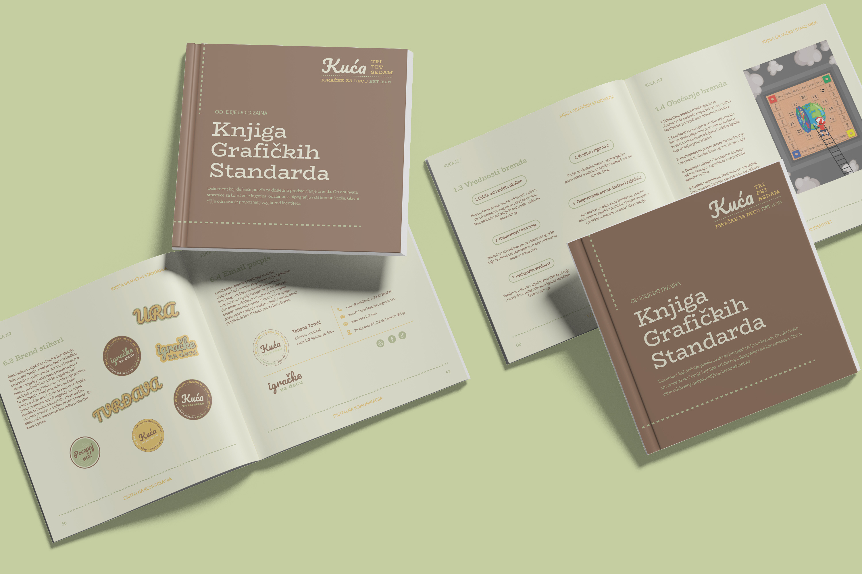 Kuća 357, Brand identity adobe suite brand book brand designer brand guideliness brand identity branding children color palette graphic design graphic designer logo design logo designer promotion materials stationery design toys typography wood wooden toys