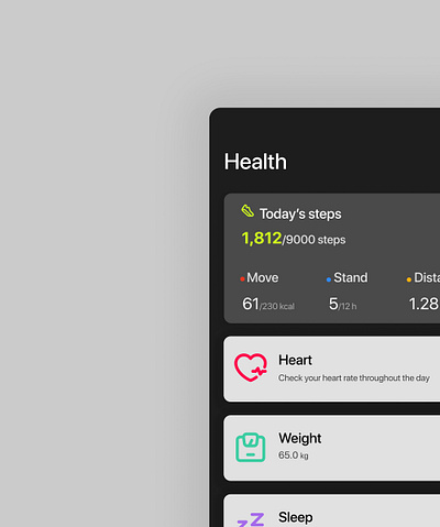Health app UI design dropdown list app design product ui ux