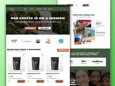 Coffee e-commerce design branding design ui ux web design