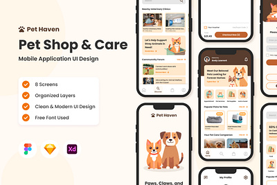 Pet Haven - Pet Shop & Care Mobile App application apps design layout product ui welfare