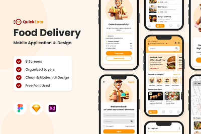 QuickEats - Food Delivery Mobile App application apps design fast layout order ui