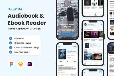 BookVista - Audiobook & Ebook Reader Mobile App application apps design layout library ui