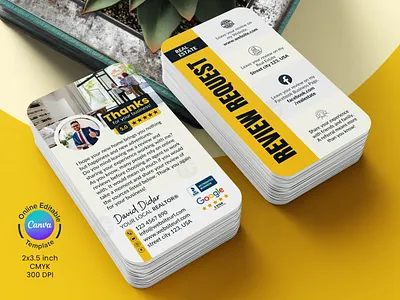 Real Estate Review/Referral Request Card Canva Template referral request card