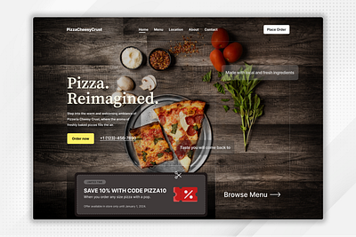 Pizza Restaurant Web Design design food hero section pizza restaurant ux website