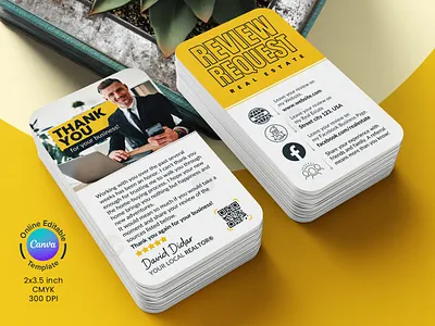 Real Estate Review Request Card Canva Template referral request card