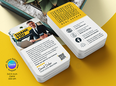 Real Estate Review Request Card Canva Template referral request card