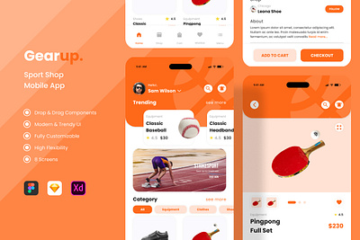 Gearup - Sport Shop Mobile App action application apps fit interface layout lifestyles mobile sketch speed sports twinletter ui user ux