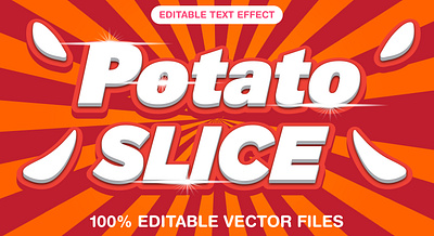 Potato Slice 3d text style effect 3d 3d text effect attractive background chocolate background cookies design graphic design illustration potato potato background potato slice text effect potato text slice template slicers vector vector text vector text mockup
