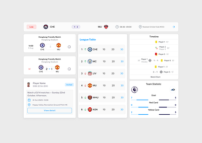 Soccer UI Component component sport app ui ui component