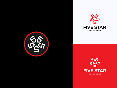 Five Star l Five-Star Logo 5stars branding clothing five five star five star hotels five star restaurants graphic design logo logodesigner luxurylogo star stars