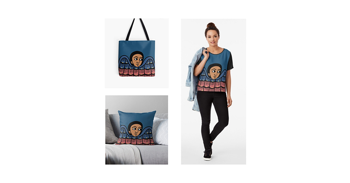 Ethiopian angel art products 💚💛❤️ angel angelart art books church drawing eritrea ethiopian ethiopian art head holy holyangel illustration orthodox religious rockhewn sacredart symbol vector wings