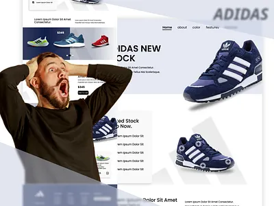 Website design adidas branding e commerse landingpage design responsive design ui ux website design