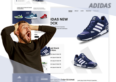 Website design adidas branding e commerse landingpage design responsive design ui ux website design
