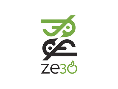 Ze3o calm creative eco environment graphic design green illustration logo minimal nature no pollution relax simple zero