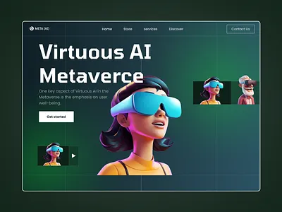 Metaverse Website Hero Section 3d airesponsibility animation branding digitalsustainability etaverseethics ethicaldesign ethicaltechdesign graphic design humancenteredai irtuousdesign logo motion graphics techwithpurpose ui virtualwellness virtuousai