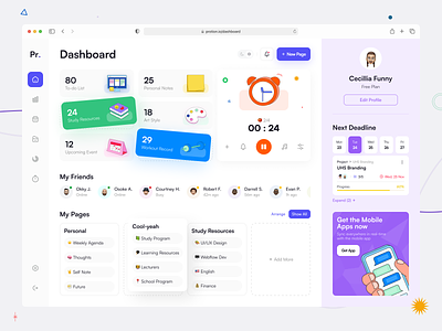 SaaS Productivity Dashboard 📚 admin ui clean ui dashboard design dashboard ui e learning dashboard education dashboard elearning elearning dashboard learning dashboard notion notion dashboard productive dashboard productivity dashboard saas saas admin saas dashboard saas design saas landing page saas management time management