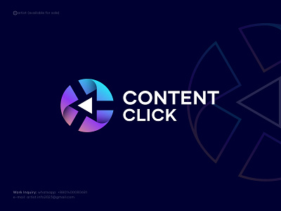 Content Click 99designs @rtist branding click content gradient icon identity jklmnopqrstuvwxyzabcdefgh lead generation logo logo designer mark media agency minimalist logos modern startup symbol tech top