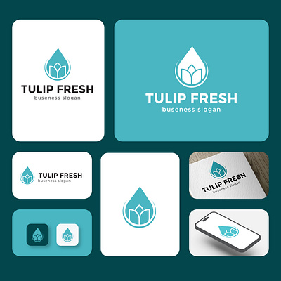 Tulip Fresh Logo art branding business logo creative logo design flower logo graphic design illustration logo logo design logo designer logo room minimal logo ui vectplus