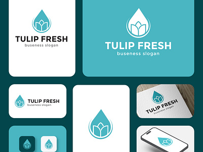 Tulip Fresh Logo art branding business logo creative logo design flower logo graphic design illustration logo logo design logo designer logo room minimal logo ui vectplus