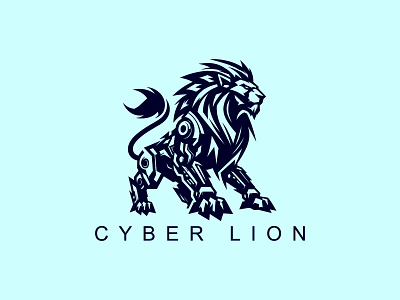 Cyber Lion Logo cyber lion logo cyber logo lion lion head lion logo lion logo design lion robot lions lions logo robot logo