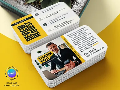 Real Estate Review Request/Referral Card Canva Template referral request card