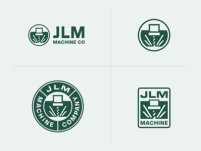 JLM Machine Company branding cad cam components jlm machine company logo badge logo design machine co machinery manufacture mark precision responsive logo technology tool