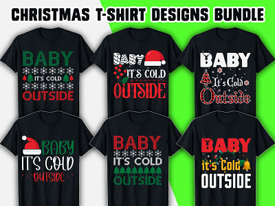 CHRISTMAS T-SHIRT DESIGNS BUNDLE christmas t shirt designs bundle design