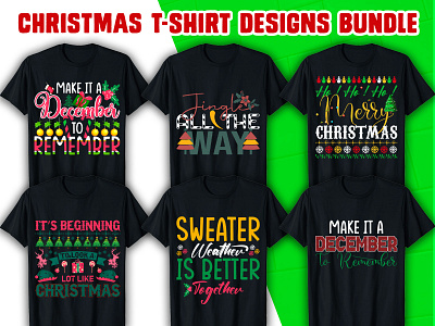 CHRISTMAS T-SHIRTIDESIGNS BUNDLE design